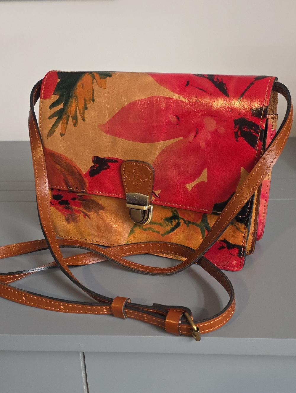 PATRICIA NASH Floral Spring Multi Lanza Leather Crossbody/Clutch